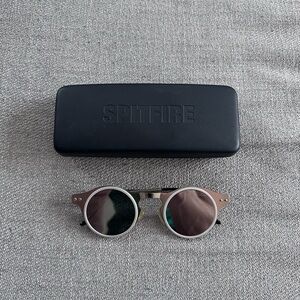 Spitfire Steampunk Silver Circle Sunglasses